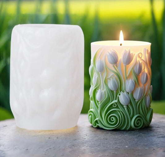 Molde de florero de tulipan para velones