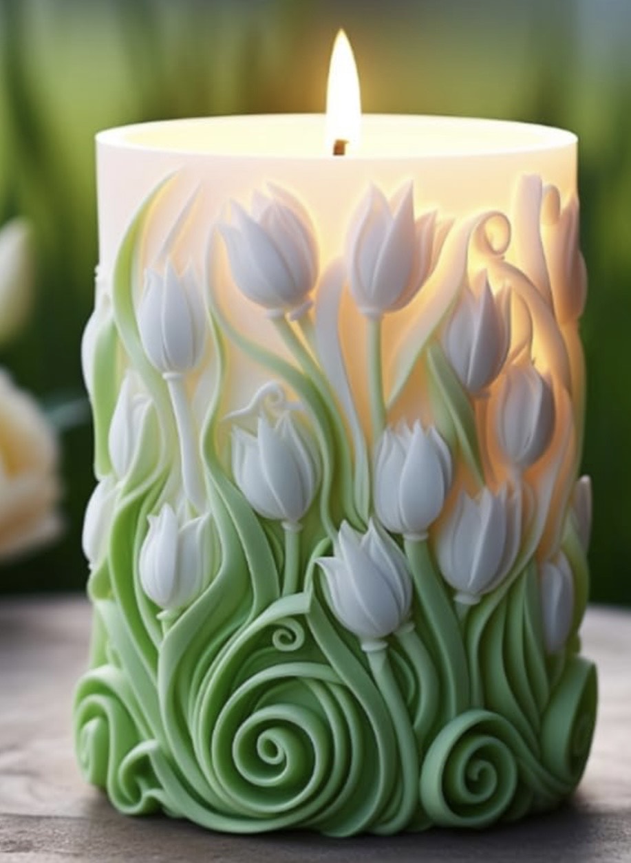 Molde de florero de tulipan para velones