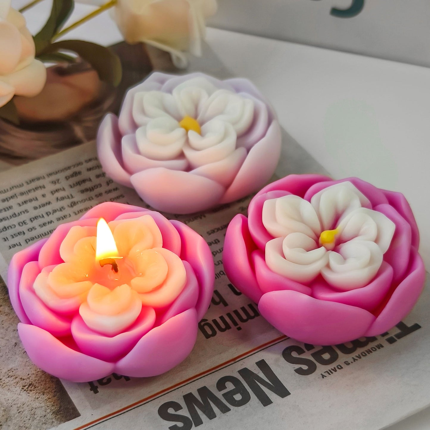 Molde Forma de Flores para Velones, Jabones, Comestibles y Reposteria