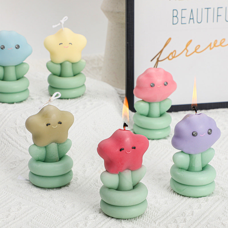 Molde de Flor de Nubes y Estrella para Velas