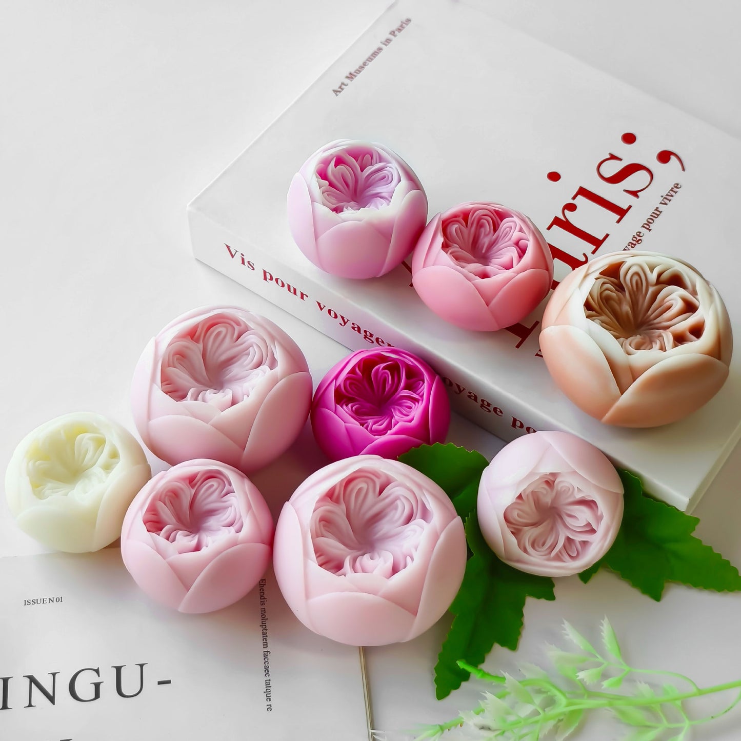 Molde Forma de Flores Capullos de Rosas para Velones, Jabones, Comestibles y Reposteria