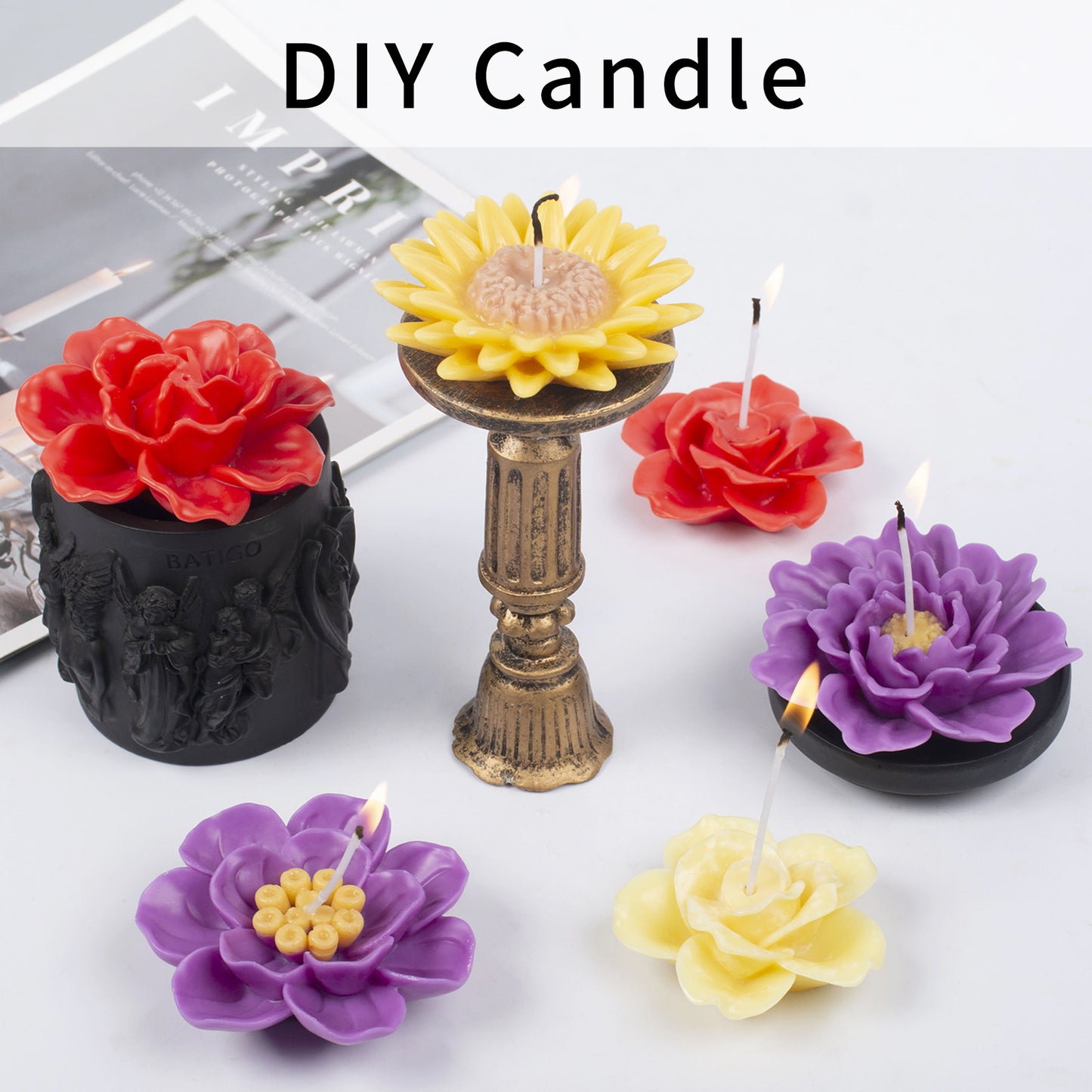 Molde para Velones y Jabones en Forma de Flor