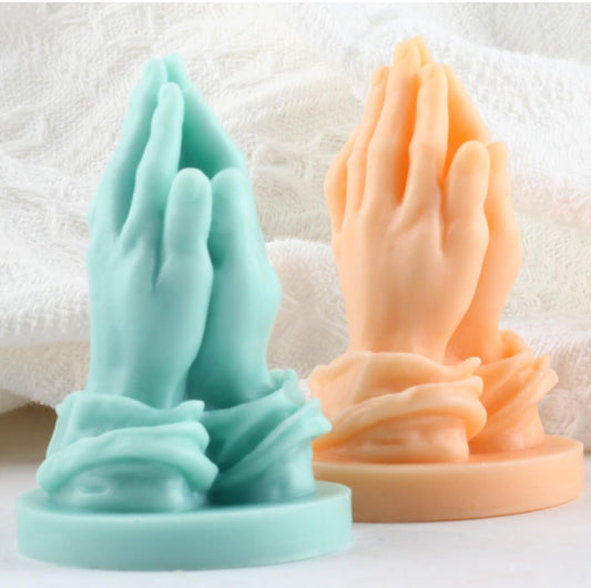 Molde de Manos Orando Religiosos para Velas Resina y Decoración