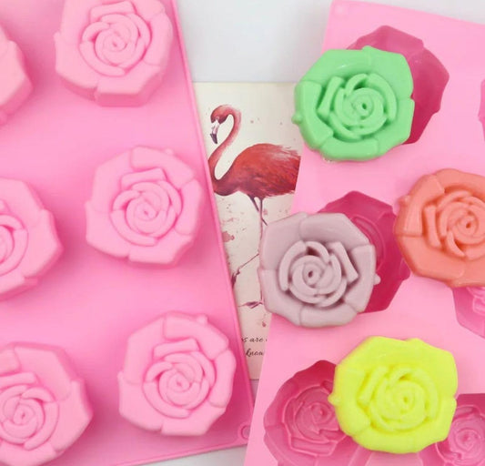 Molde de Rosas para Jabones, Comestibles, Chocolate y Bizcocho