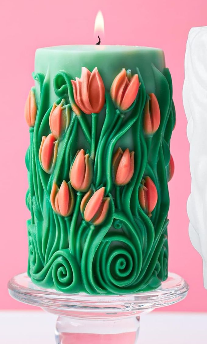 Molde de florero de tulipan para velones