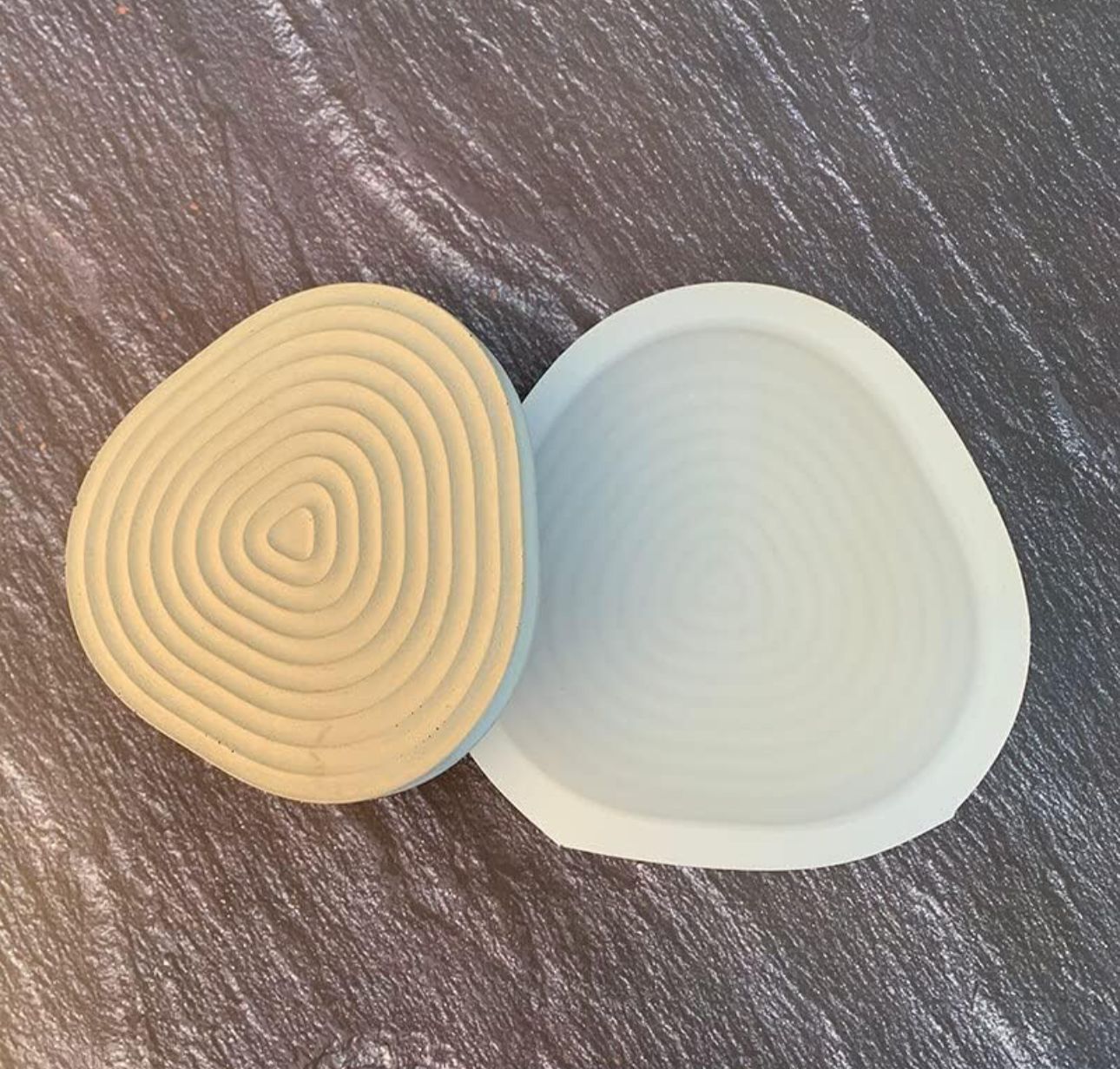 Moldes para bandejas y porta vasos a rayas