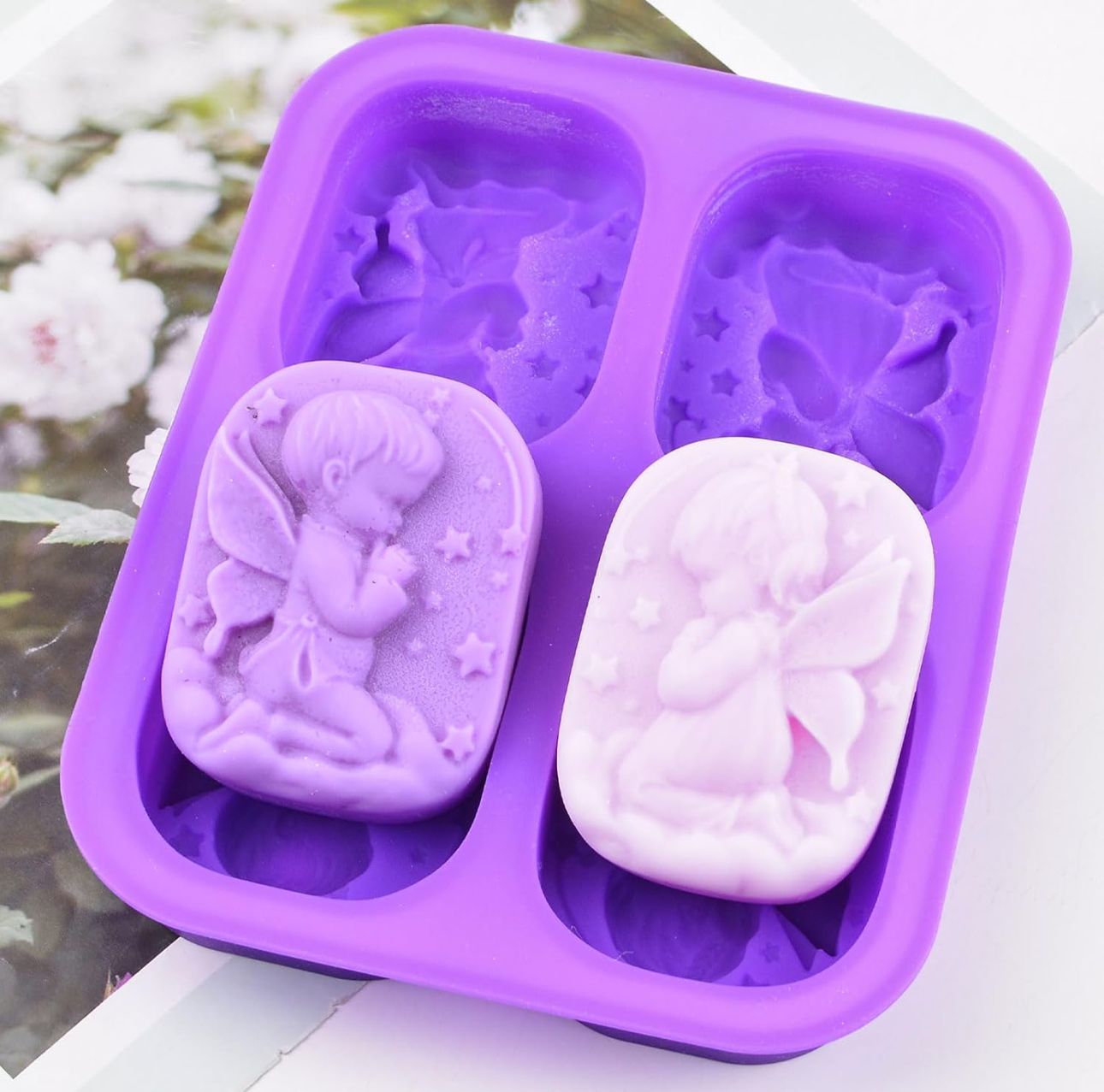 Molde para jabones con figuras de niños angeles
