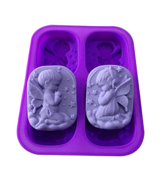 Molde para jabones con figuras de niños angeles