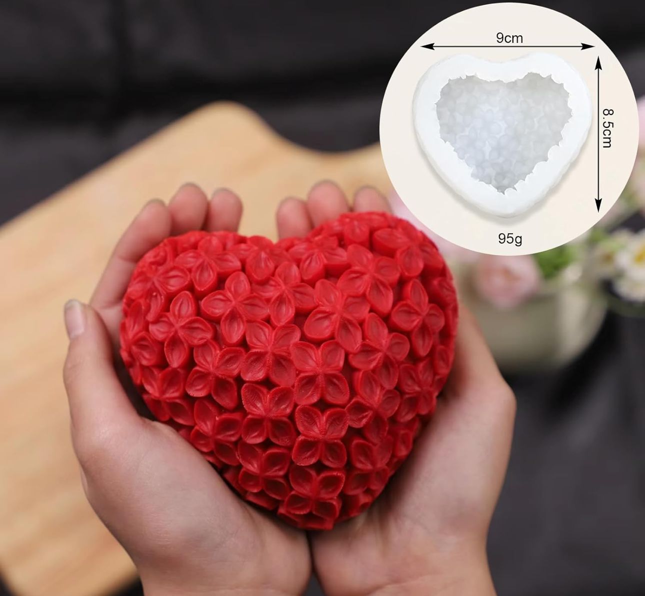 Molde de corazón para velas