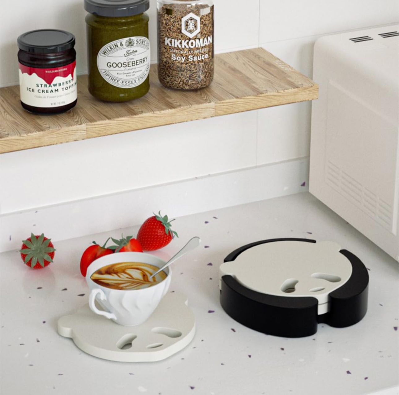 Set de porta vasos en forma de Panda