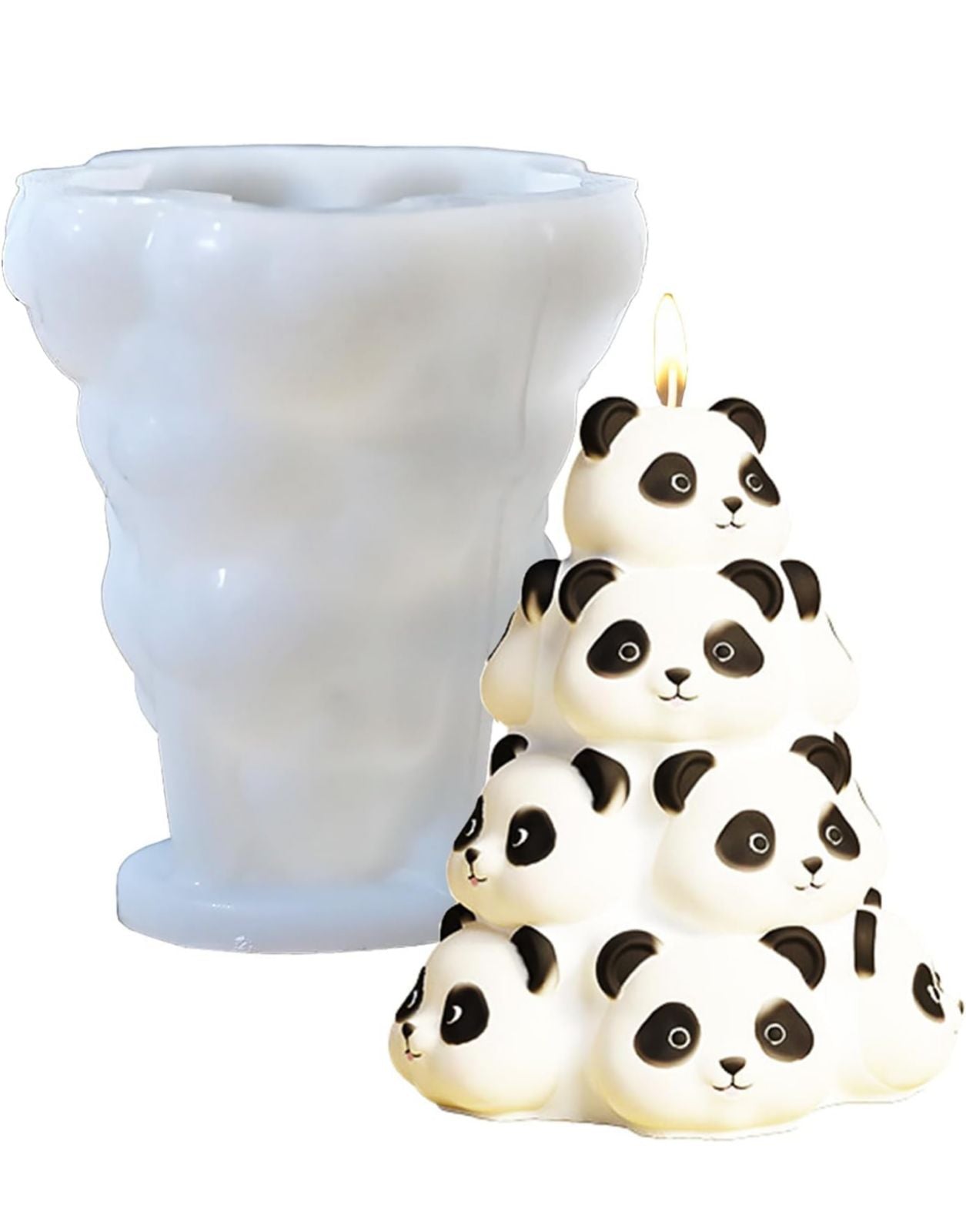 Molde de panda para velones o adornos