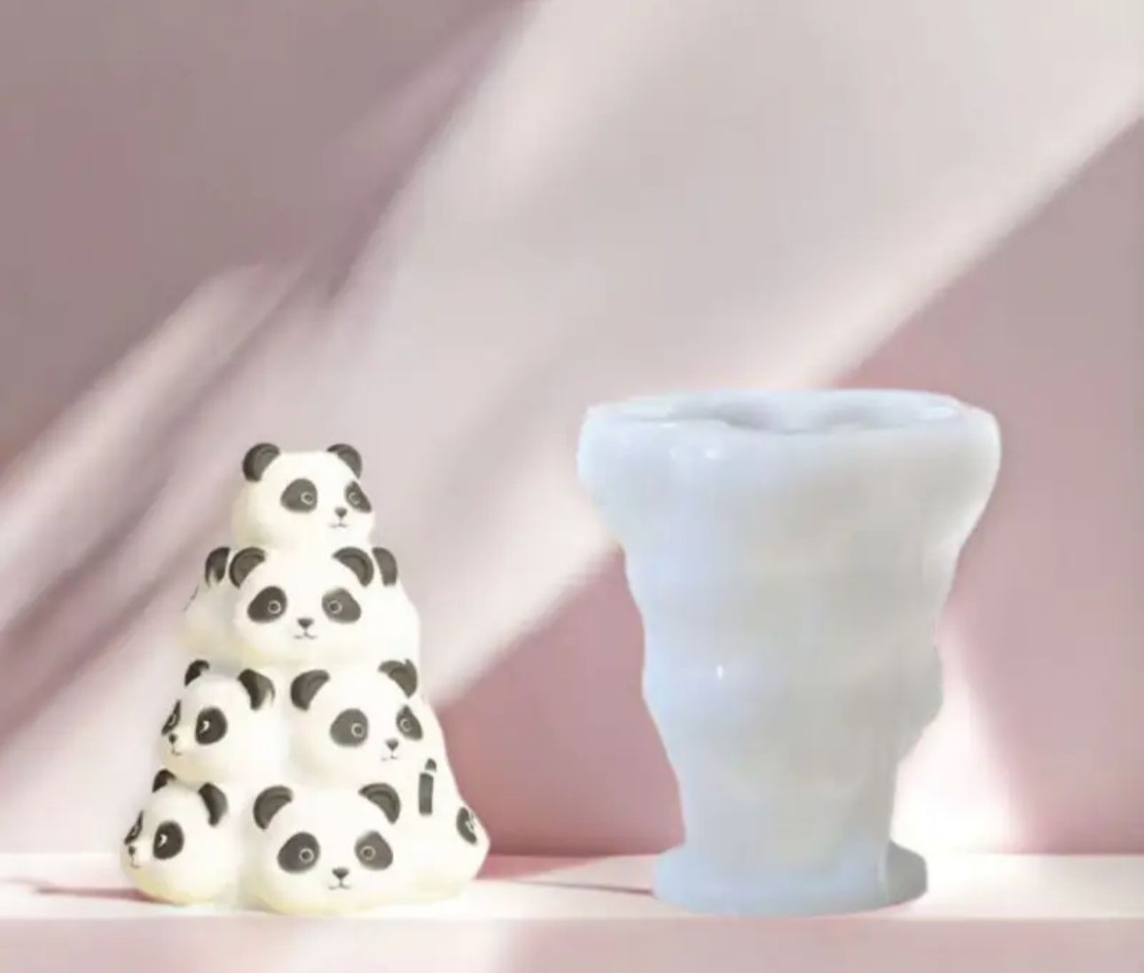 Molde de panda para velones o adornos