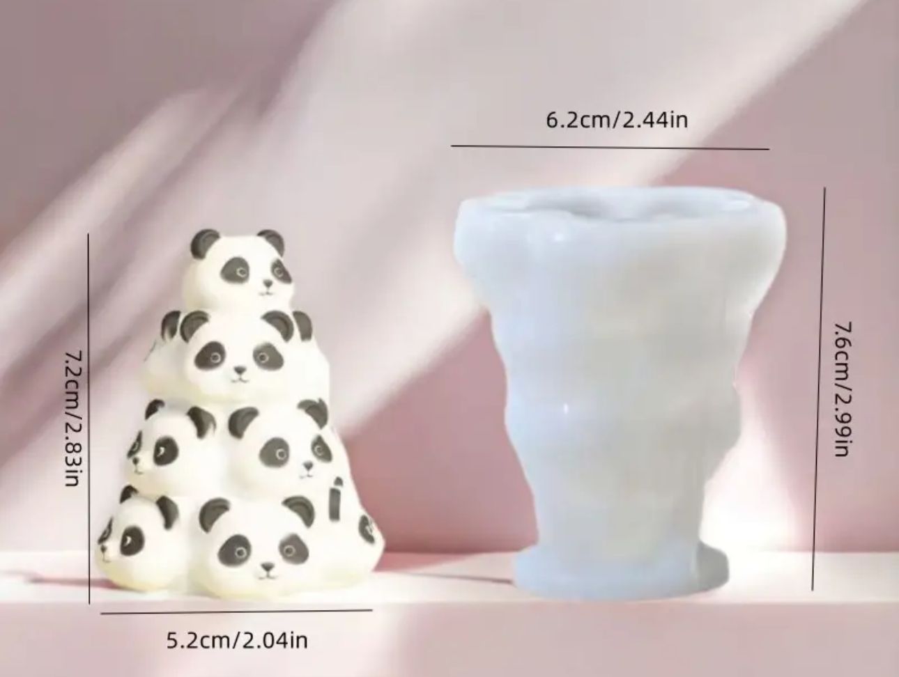 Molde de panda para velones o adornos