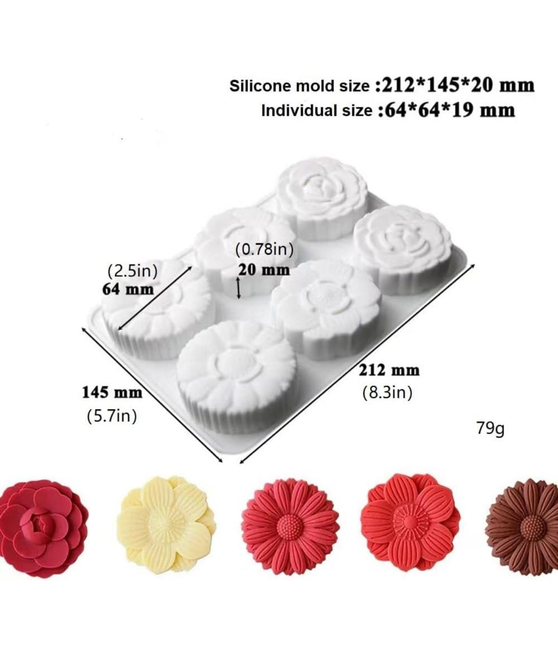 Molde de Flores para Jabones, Comestibles, Chocolate y Bizcocho
