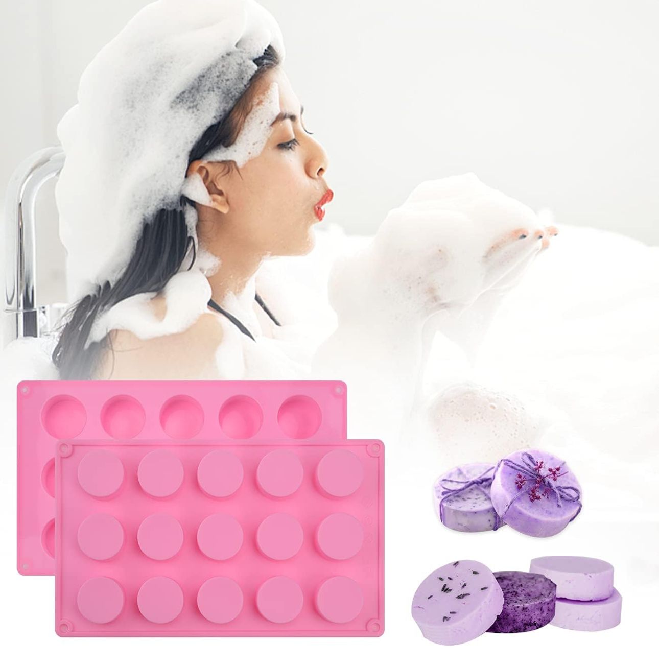 Molde de Circulos para Jabones Artesanales, Comestibles, Chocolate y Bizcocho