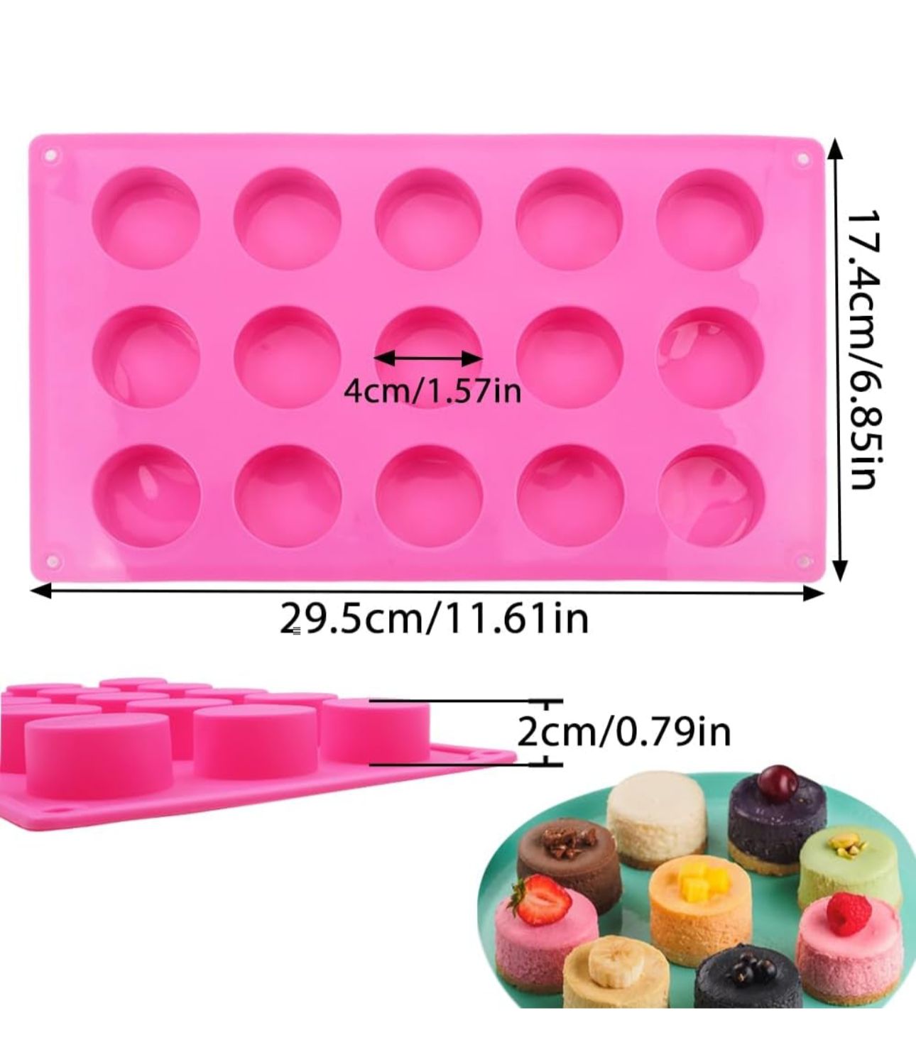 Molde de Circulos para Jabones Artesanales, Comestibles, Chocolate y Bizcocho