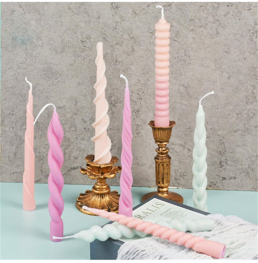 Molde de Velas Pilar en Espiral para Candelabros, Bautizos y Decoración