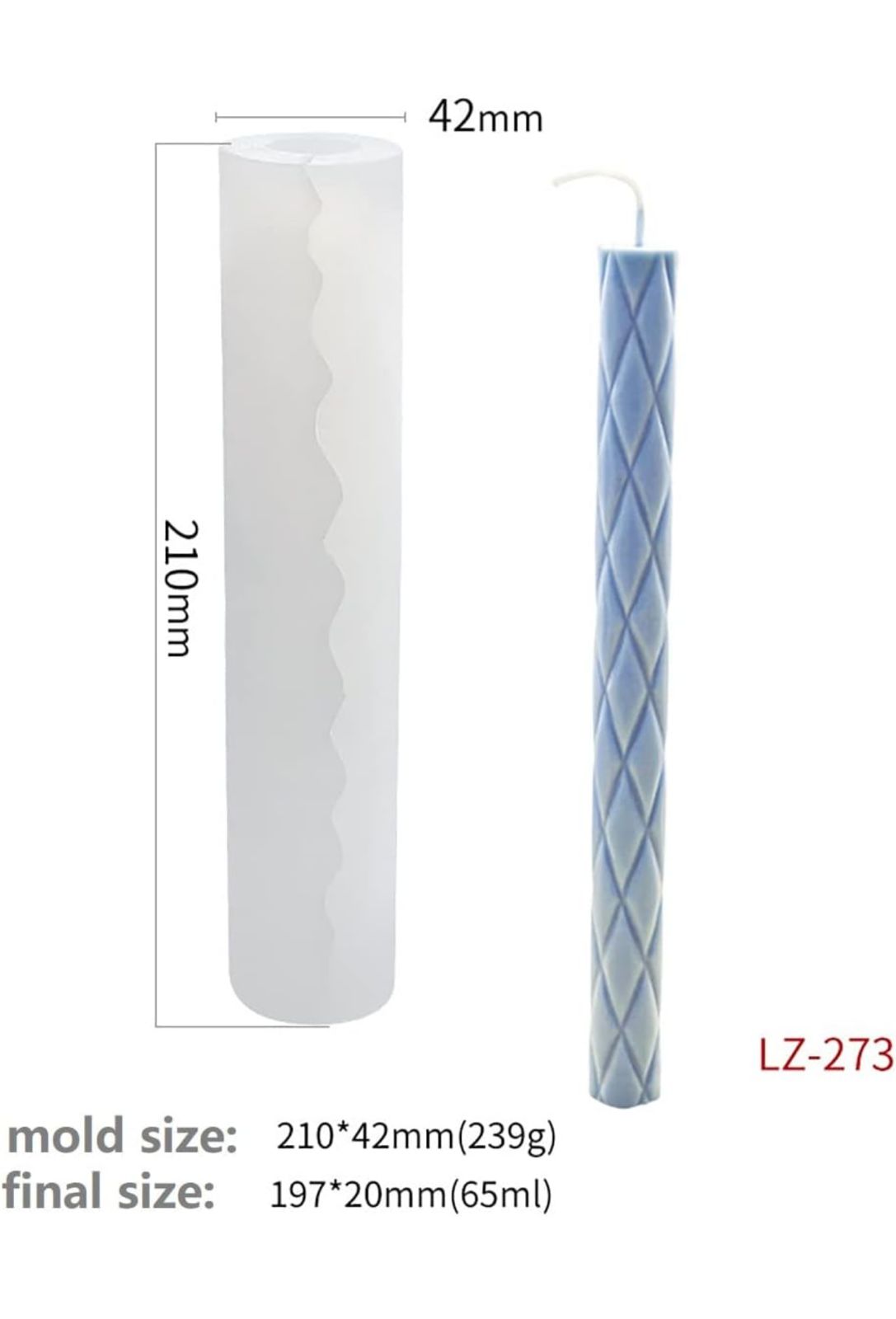 Molde de Velas Pilar en Espiral para Candelabros, Bautizos y Decoración