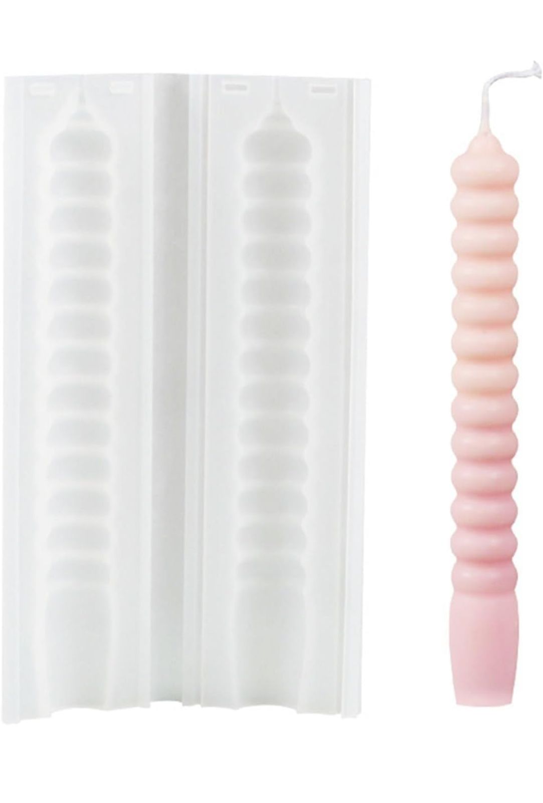 Molde de Velas Pilar en Espiral para Candelabros, Bautizos y Decoración