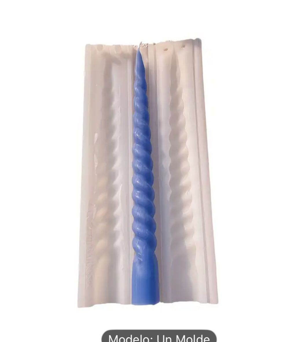 Molde de Velas Pilar en Espiral para Candelabros, Bautizos y Decoración