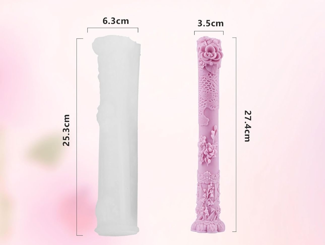 Molde de Velas Pilar en Espiral para Candelabros, Bautizos y Decoración