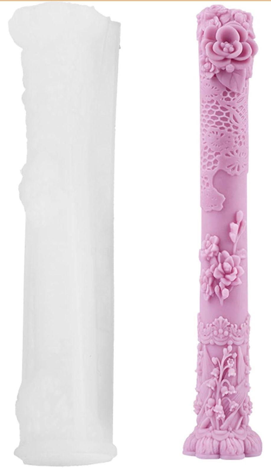 Molde de Velas Pilar en Espiral para Candelabros, Bautizos y Decoración