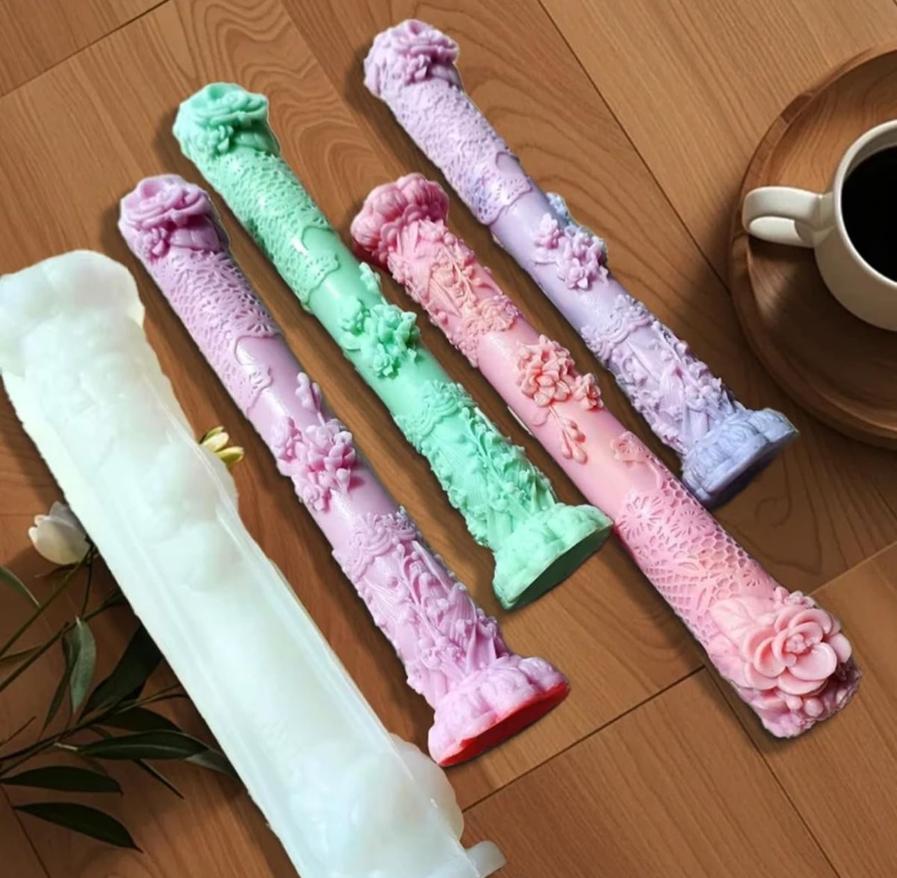 Molde de Velas Pilar en Espiral para Candelabros, Bautizos y Decoración