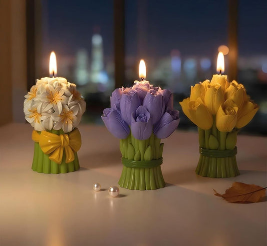 Molde de Tulipanes Flor de Gardenia y Rosas para Velones