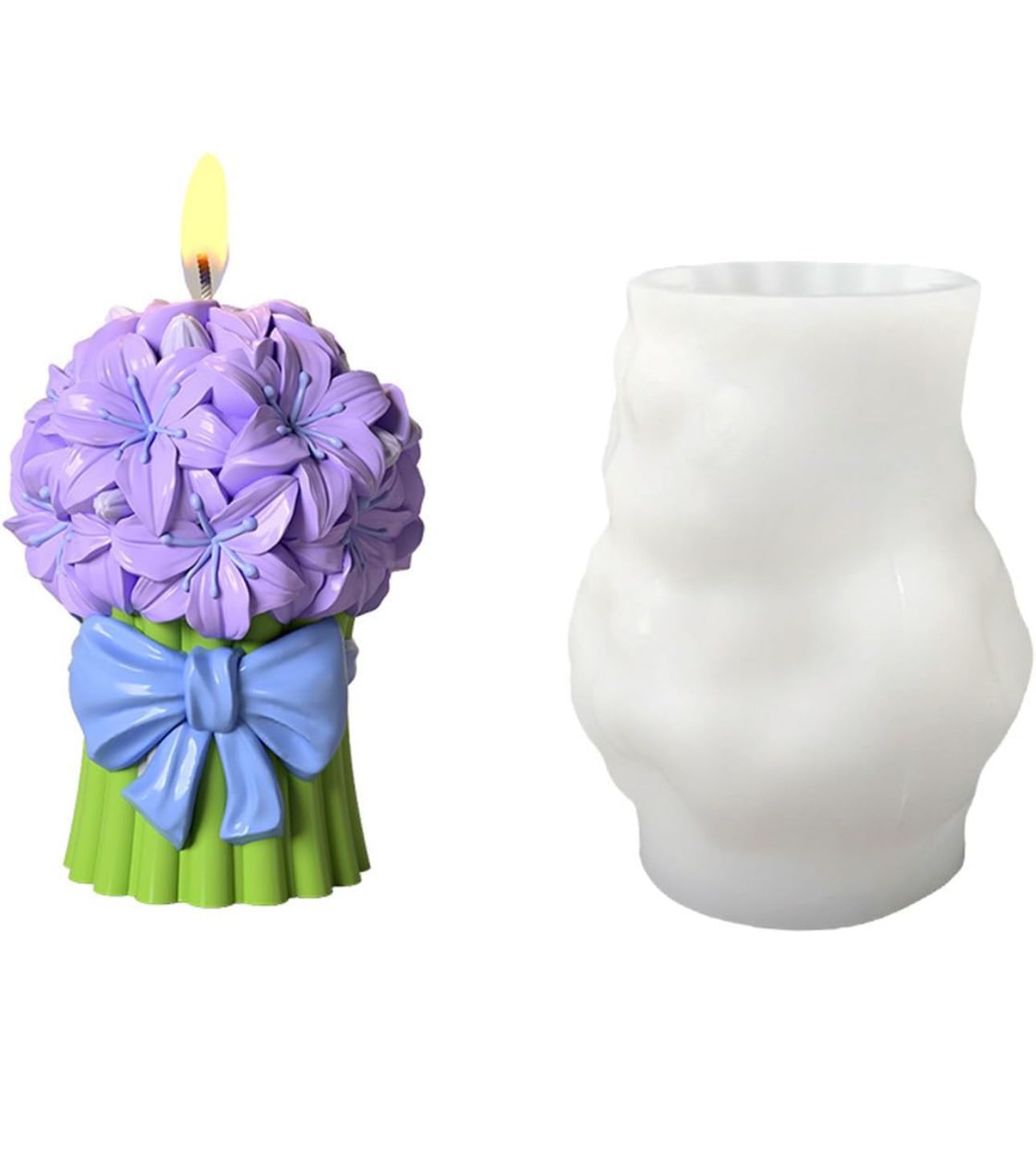 Molde de Tulipanes Flor de Gardenia y Rosas para Velones