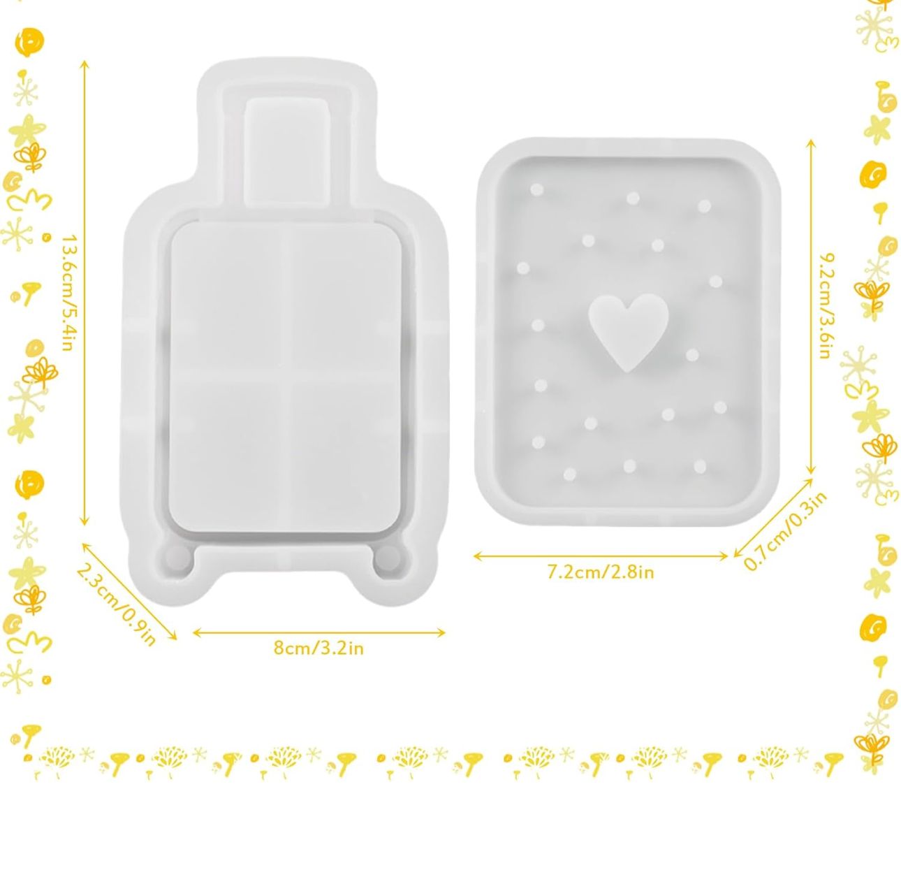 Molde para Lámparas en forma maletas de viaje para velas , decoraciones y yeso