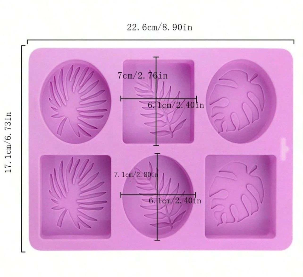 Molde para jabones en forma de hojas