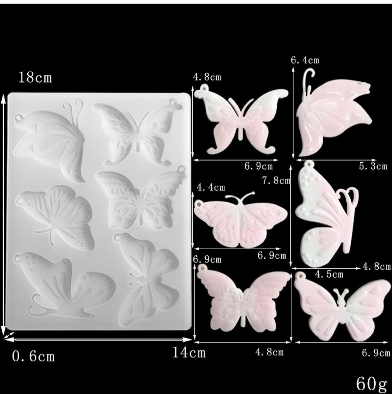 Molde de Mariposas para llaveros