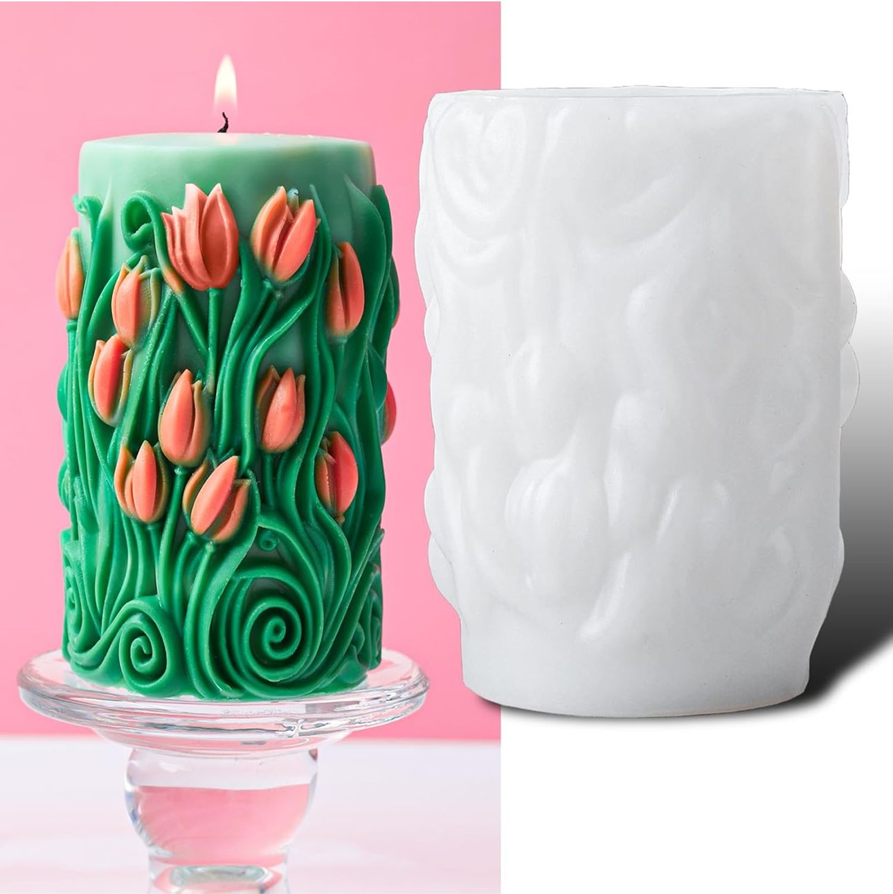 Molde de florero de tulipan para velones