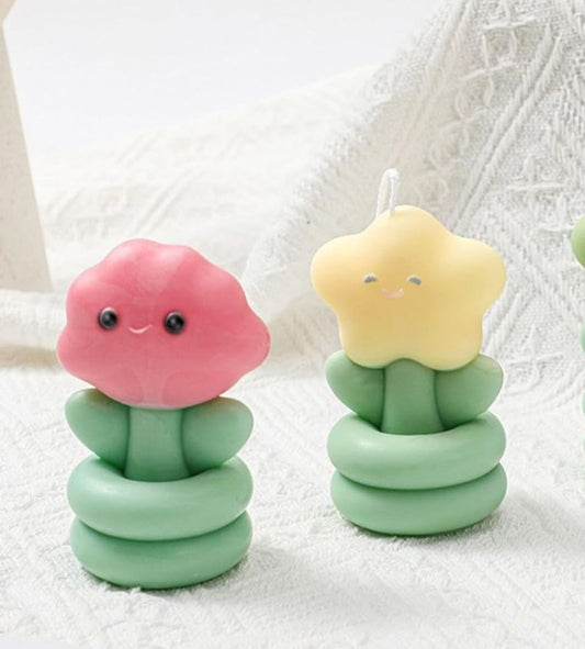 Molde de Flor de nubes y estrella para velas