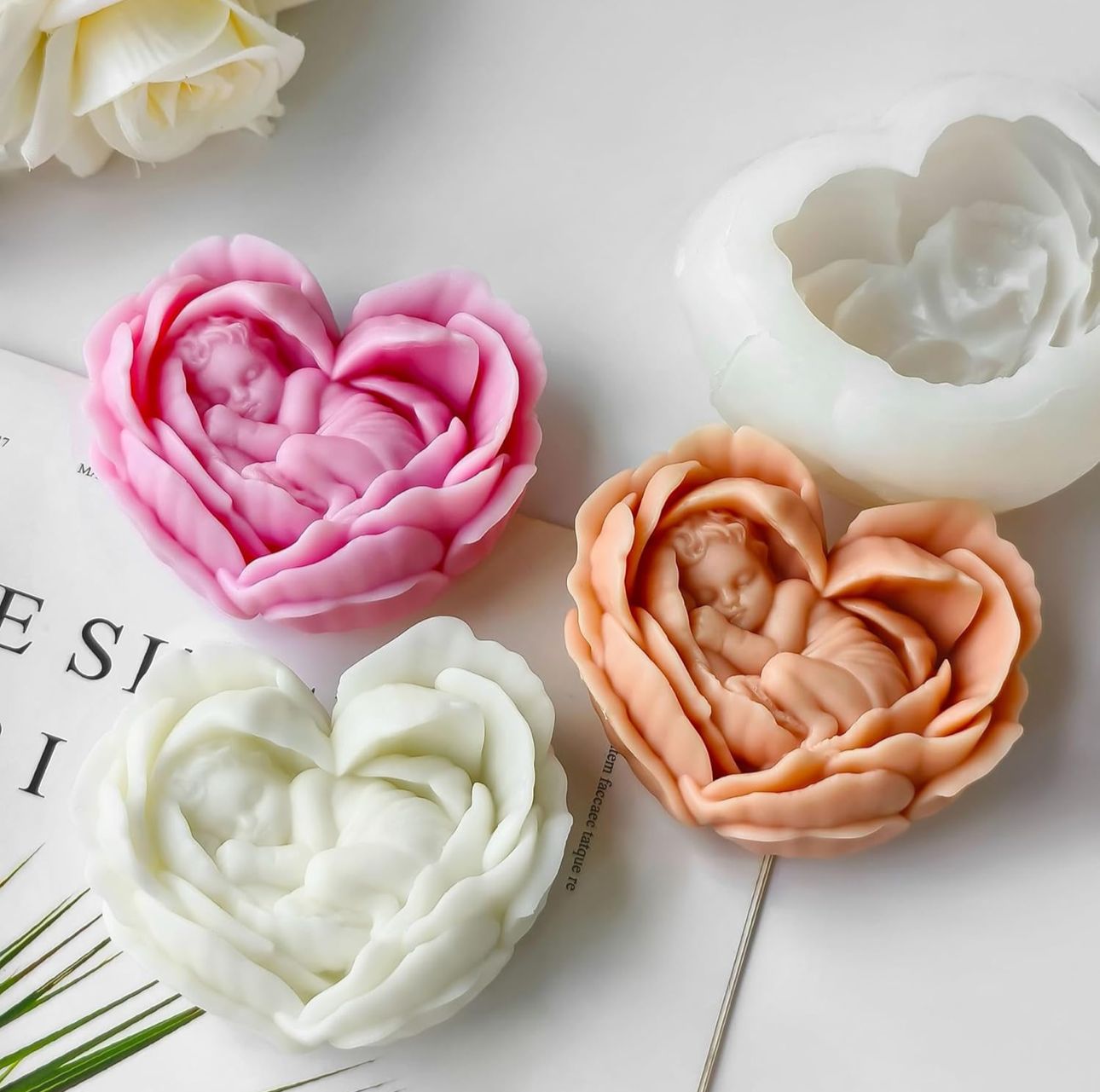 Molde para Velones y Jabones en Forma de Flores