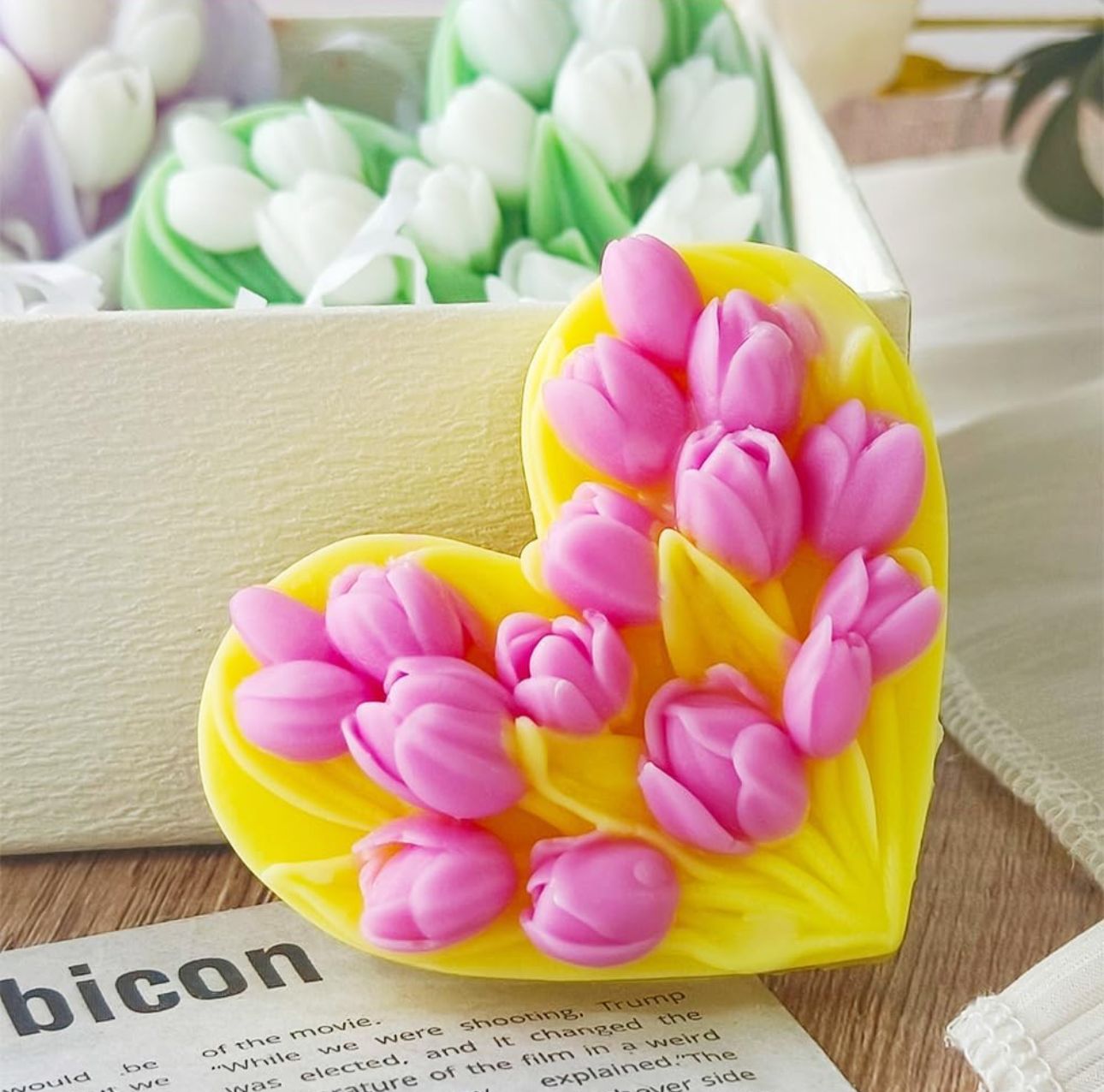 Molde para Velones y Jabones en Forma de Flores