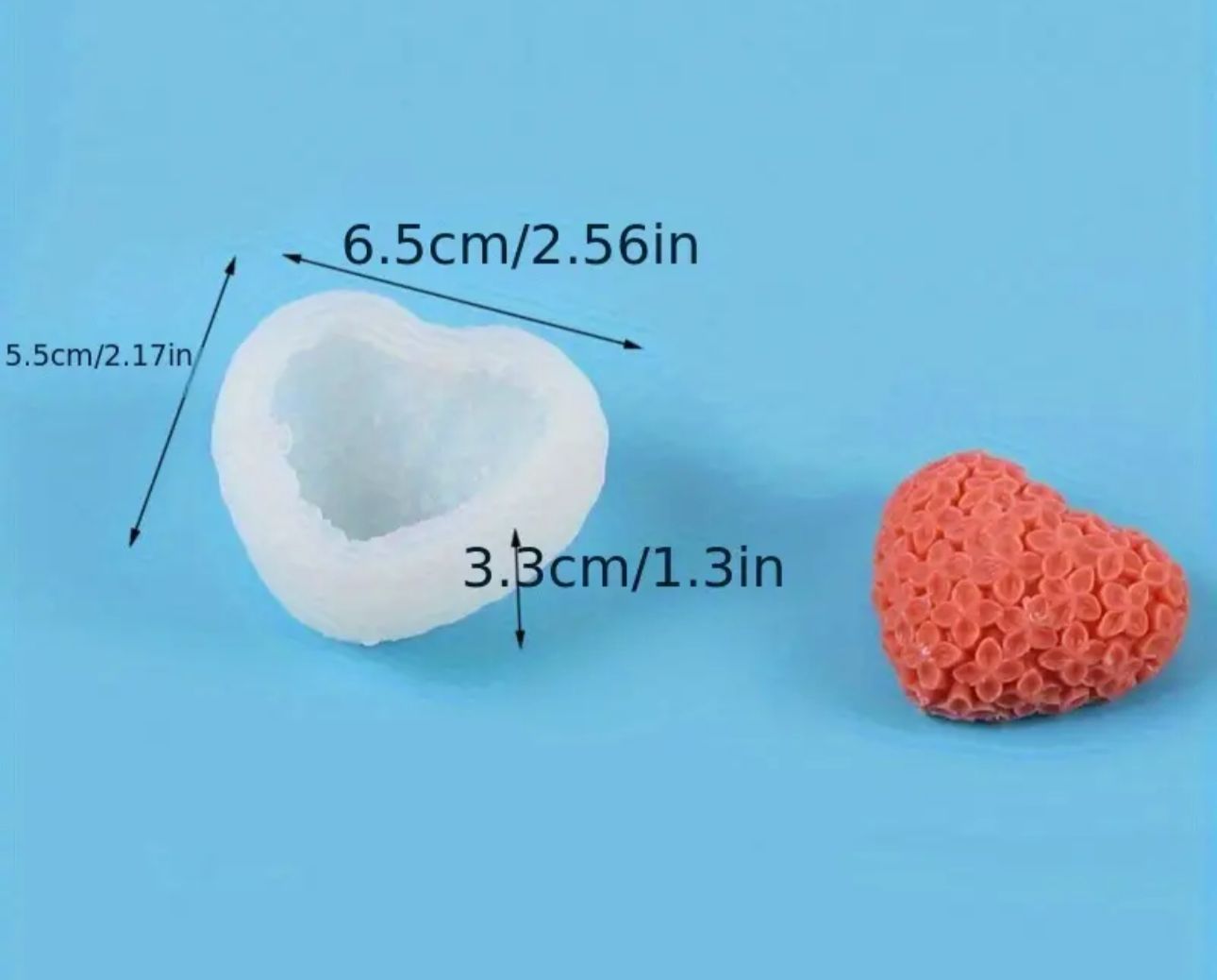 Molde de corazón para velas