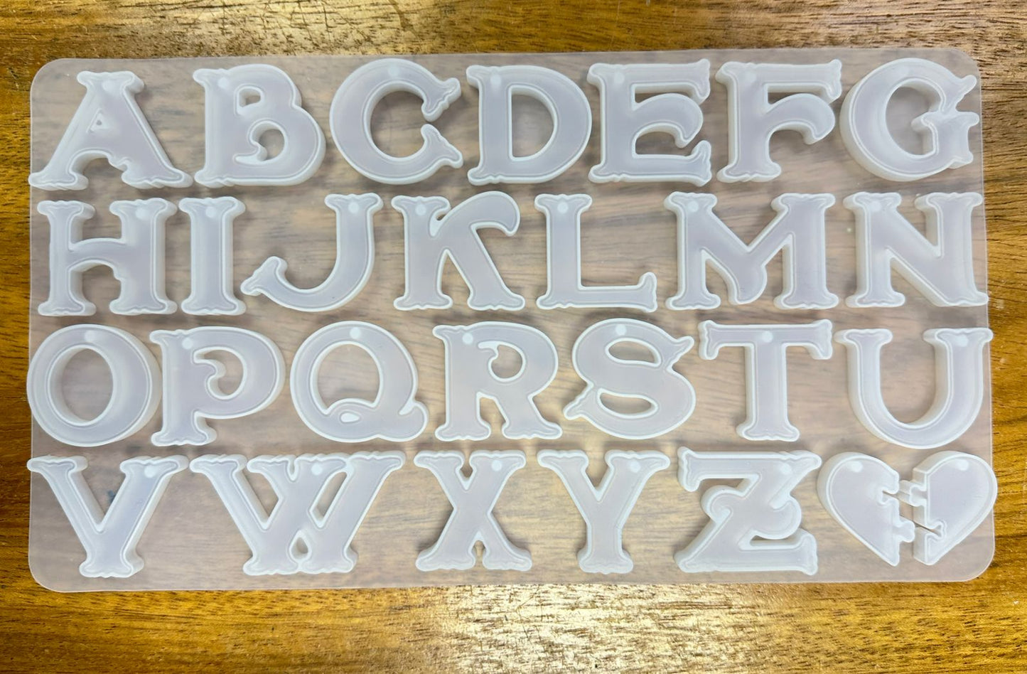 Molde en silicon de Letras y Números para Resina