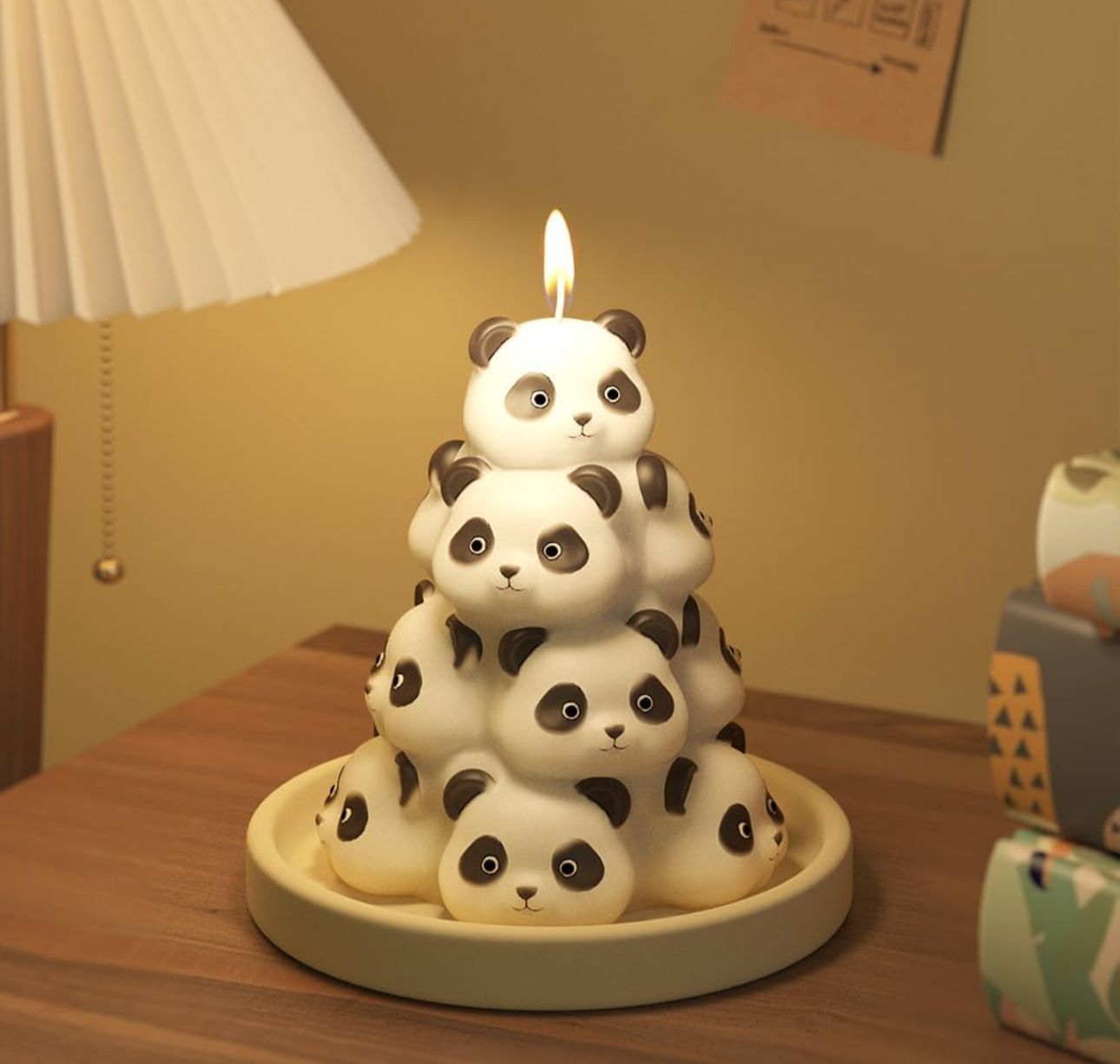 Molde de panda para velones o adornos