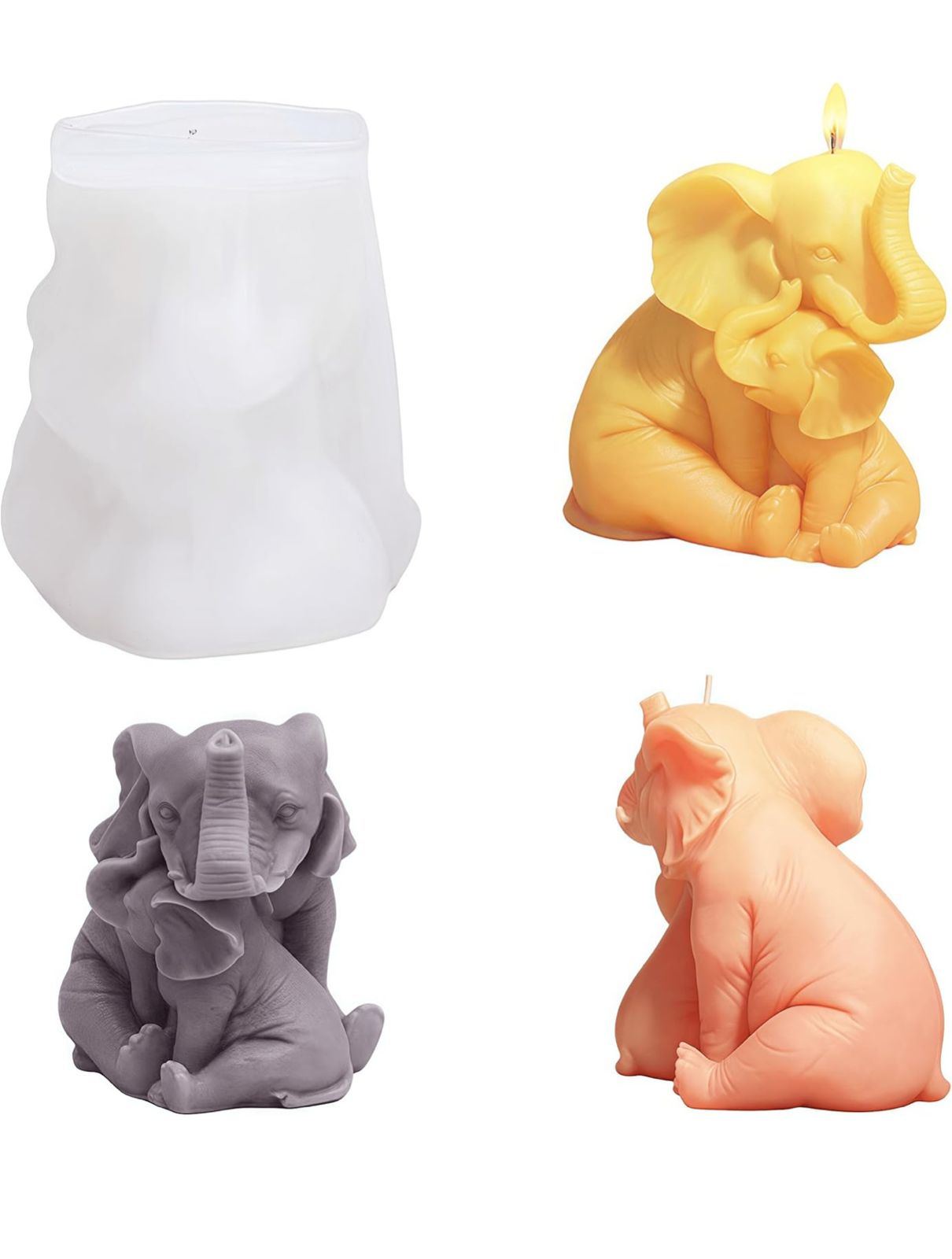 Moldes para Velas o adornos de Elefante