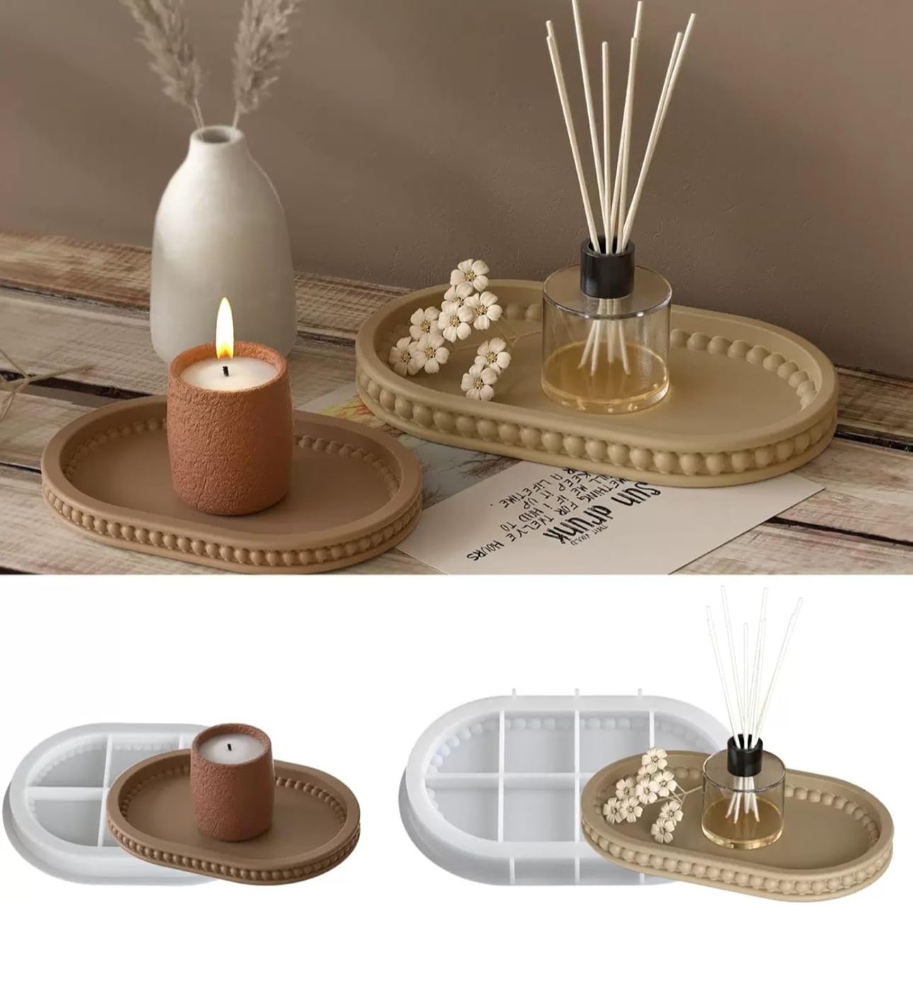 Molde ovalado para Porta Vasos o Bandejas pequenas de Joyero o joyas