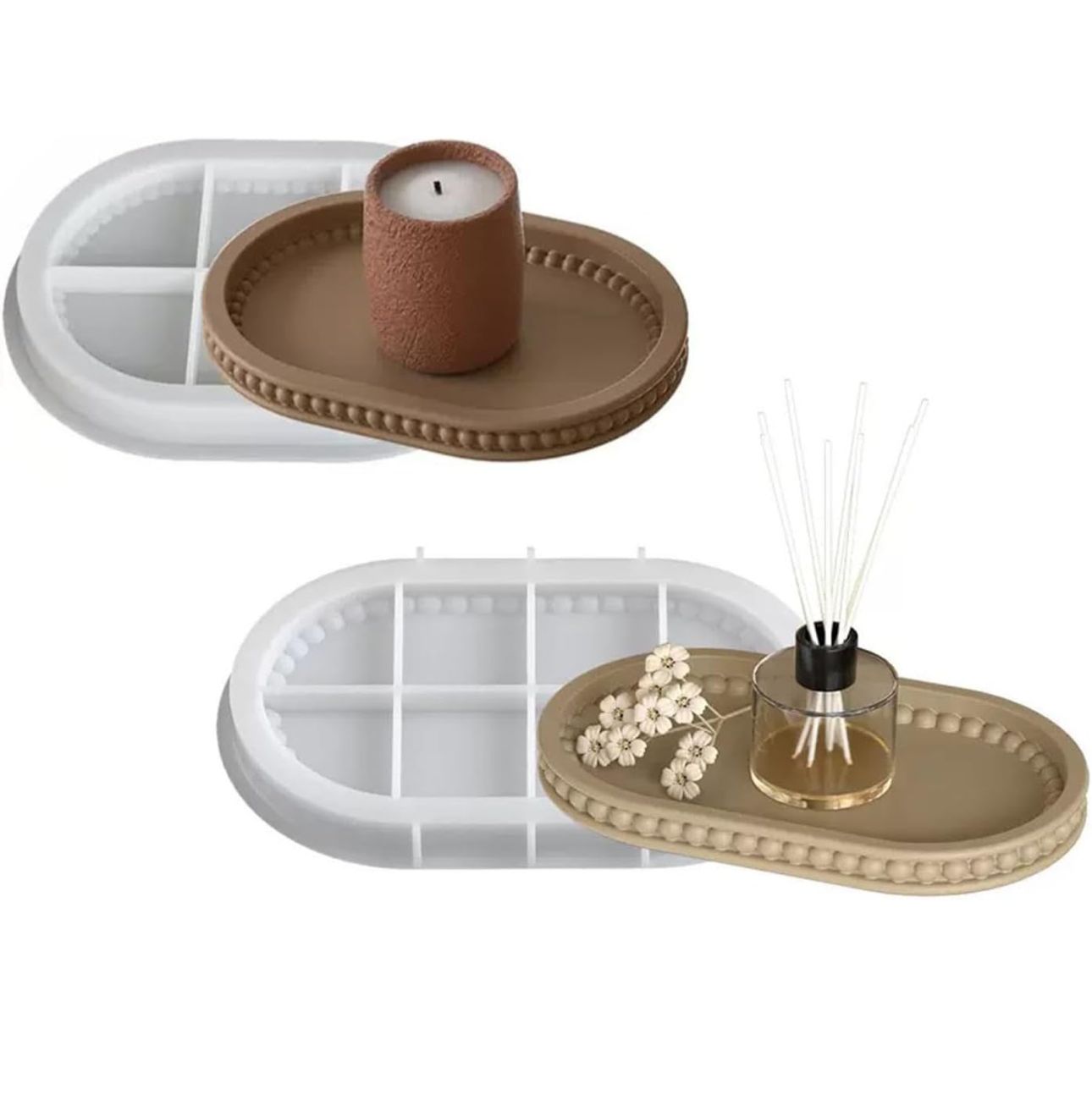 Molde ovalado para Porta Vasos o Bandejas pequenas de Joyero o joyas