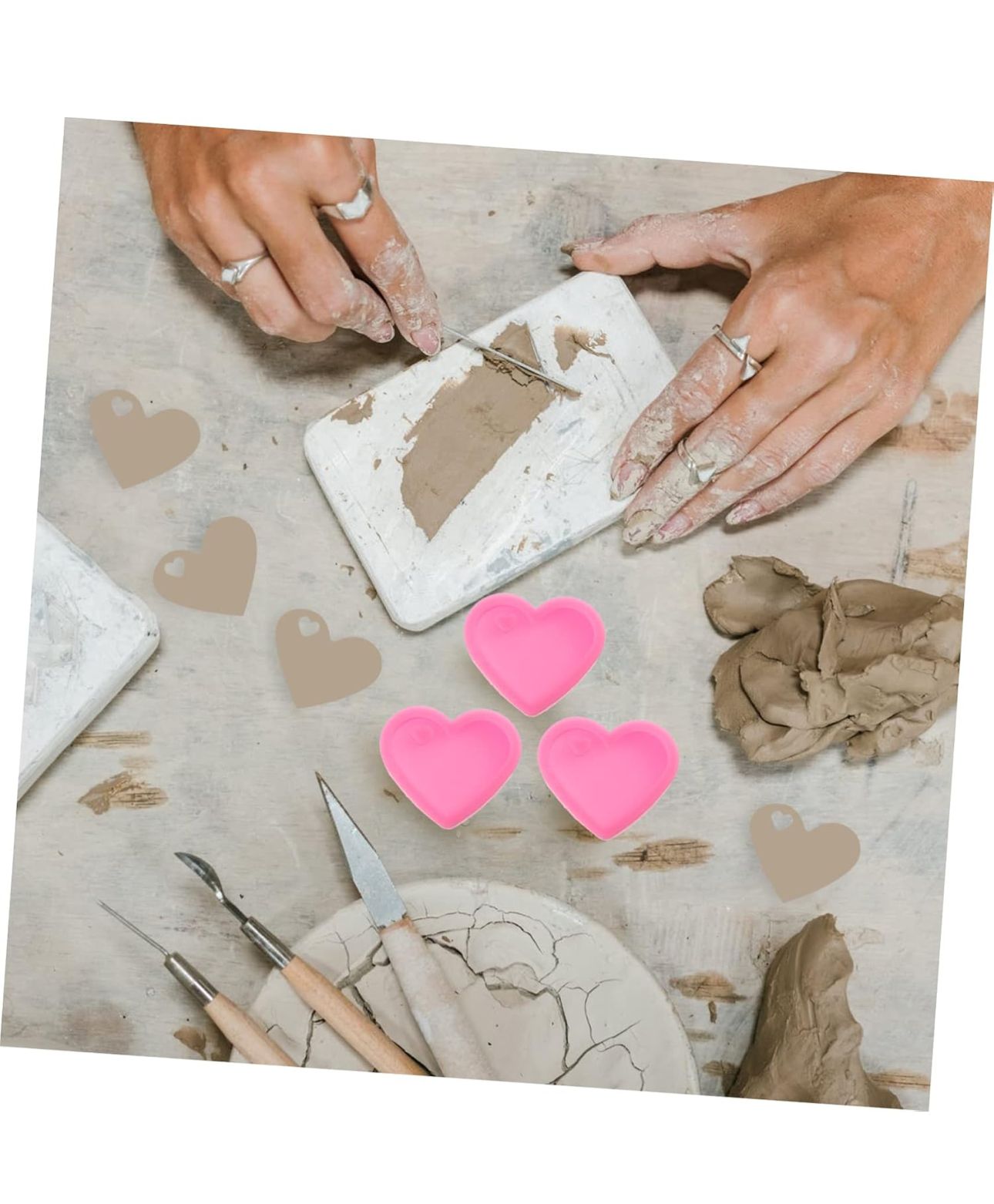 Molde rosado corazón profundo