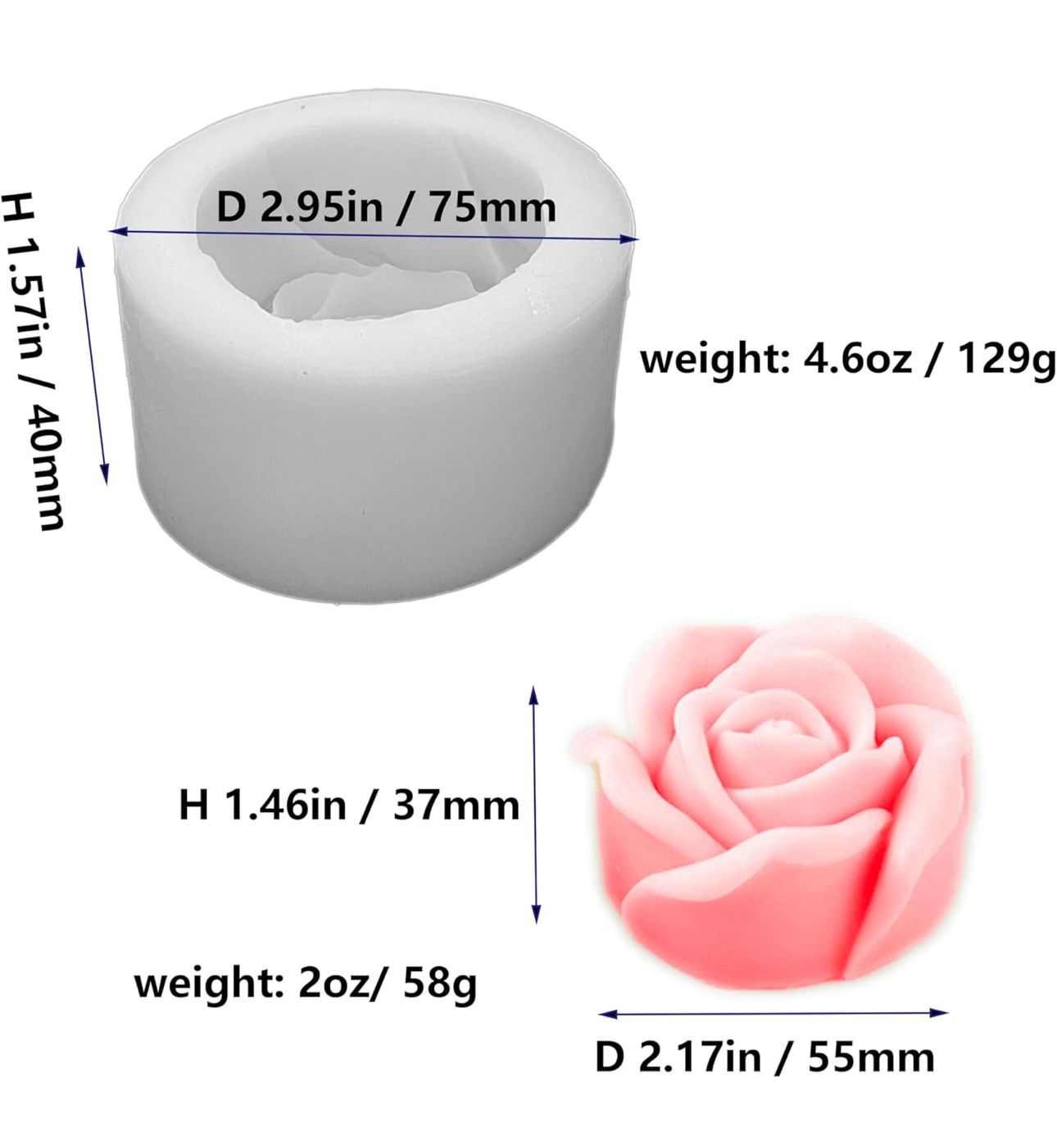 Molde para Velones y Jabones en Forma de Rosas