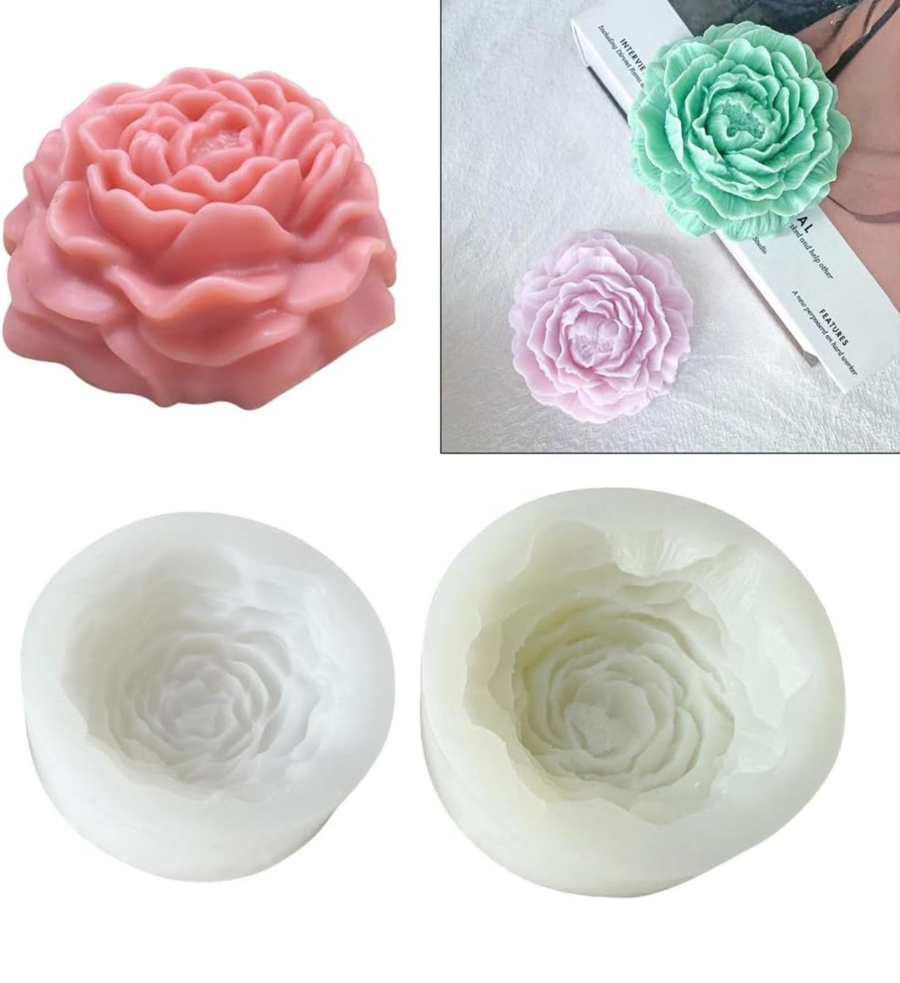 Molde para Velones y Jabones en Forma de Rosas