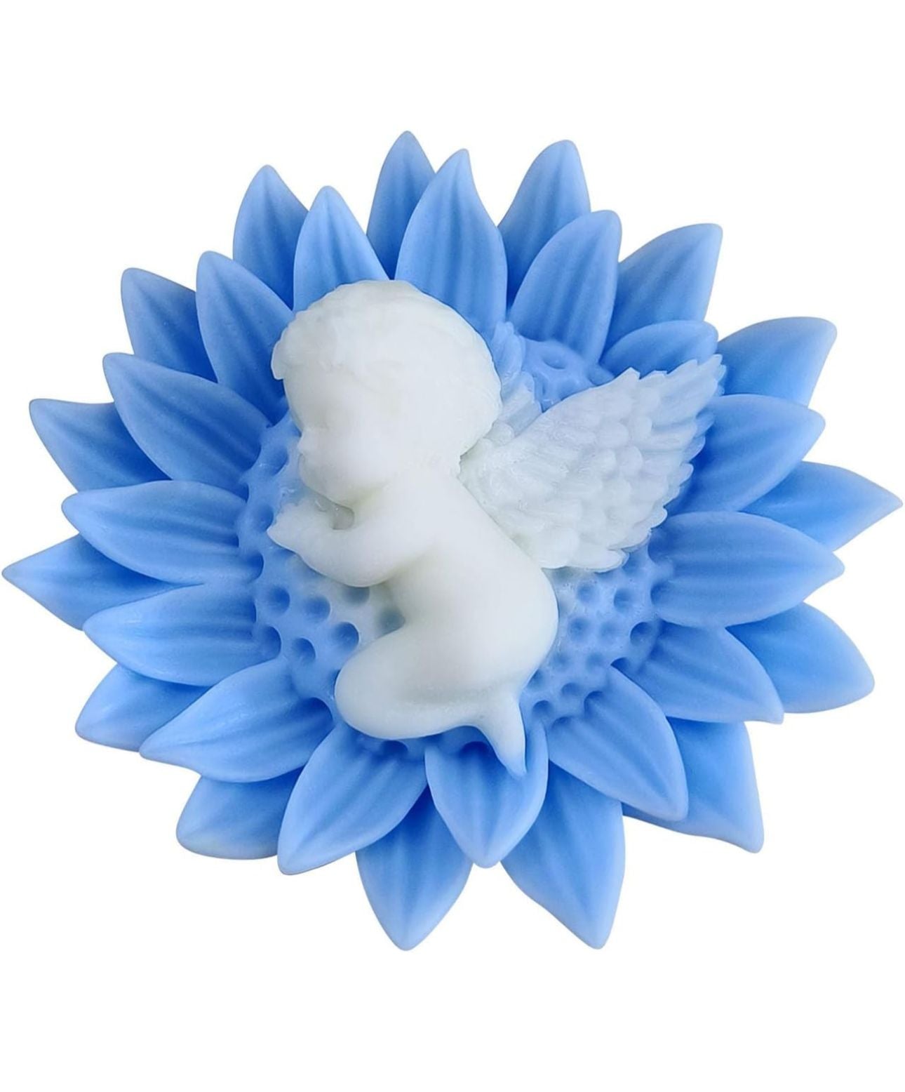 Molde de Girasol con Angel Bebe para Velones y Resina