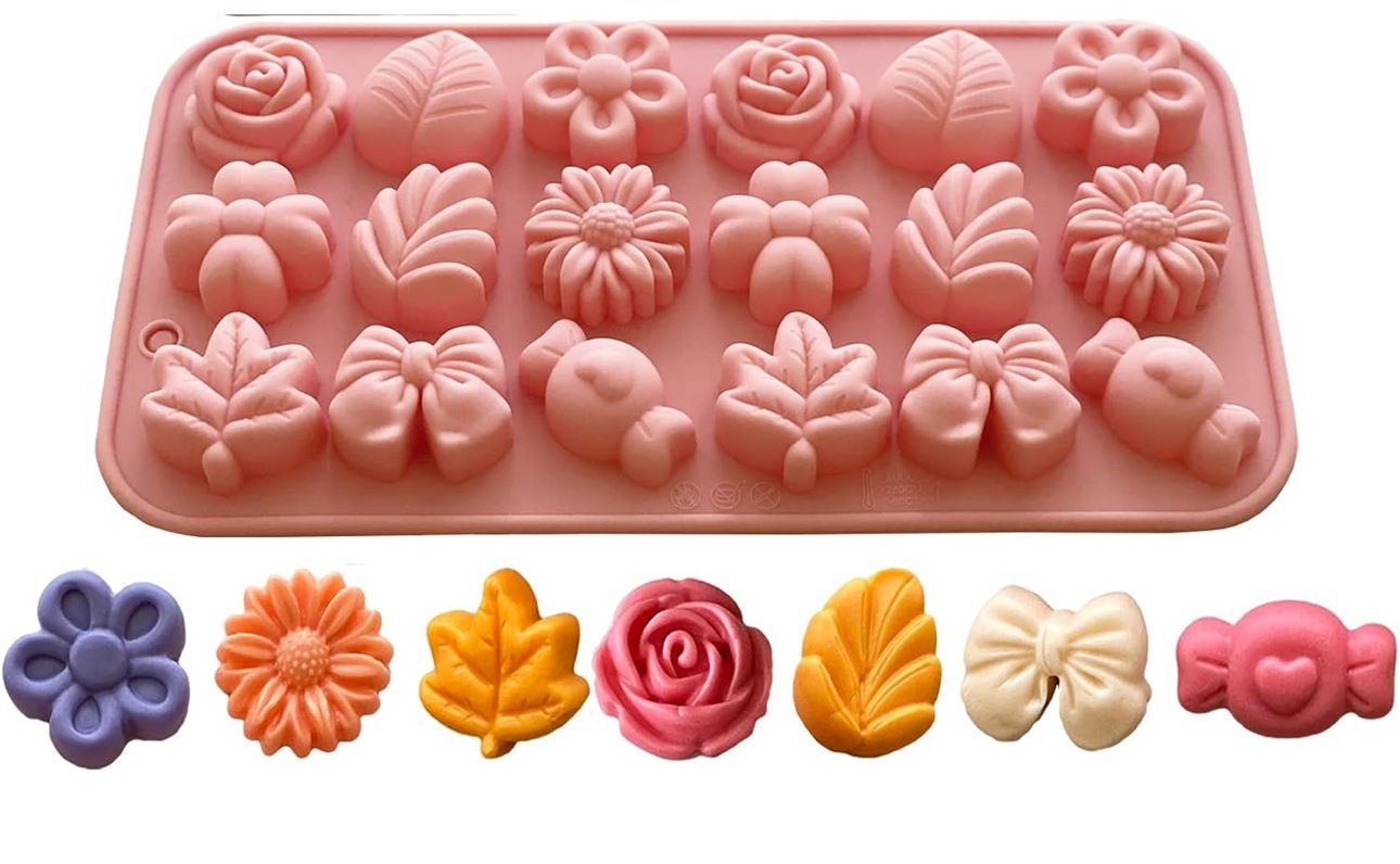 Moldes de Flores y Hojas para Jabones, Comestibles, Chocolate y Bizcocho