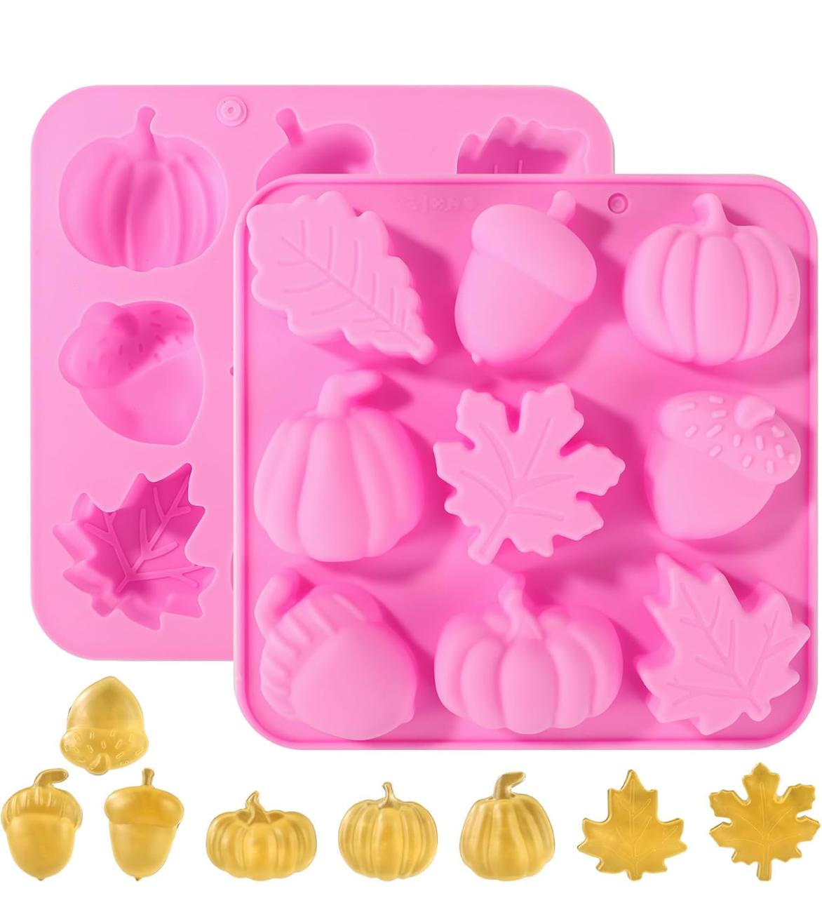 Moldes de Hojas y Frutas de Otoño para Jabones, Comestibles, Chocolate y Bizcocho