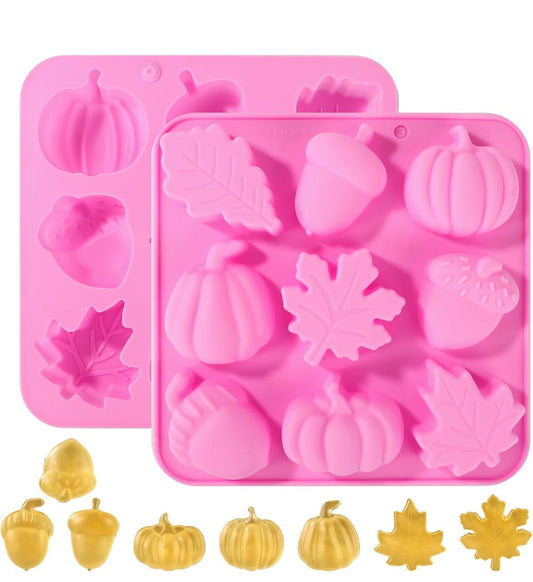 Moldes de Hojas y Frutas de Otoño para Jabones, Comestibles, Chocolate y Bizcocho