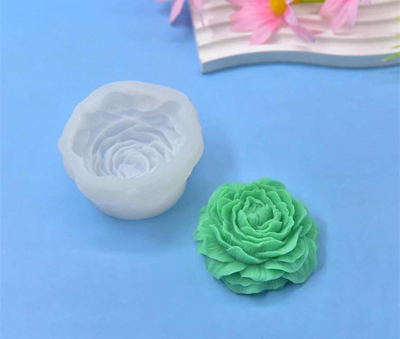 Molde para Velones y Jabones en Forma de Rosas